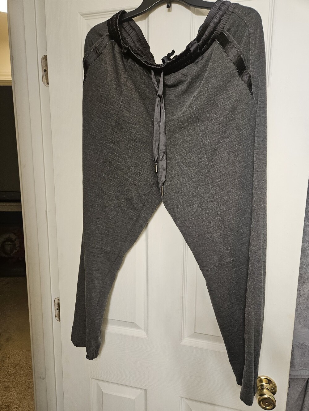 Woman's Dark Gray Jogger Pants with Drawstring Waist